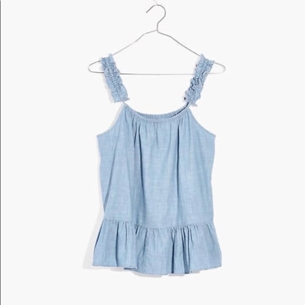 Madewell Ruffle Denim Tank